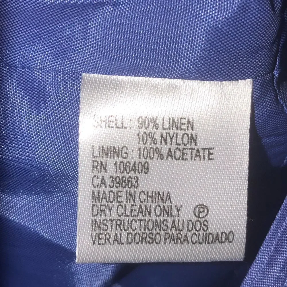 Antonio Melani Linen Light Blue Umbra Sleeveless Ruffled V Neck Sheath Dress 2 👍